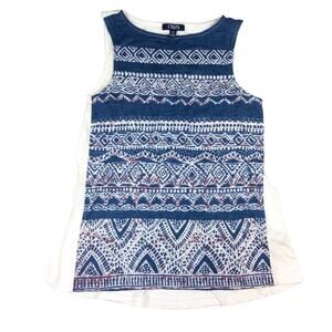 Chaps Ralph LaurenTunic Tank Top Blue White Small